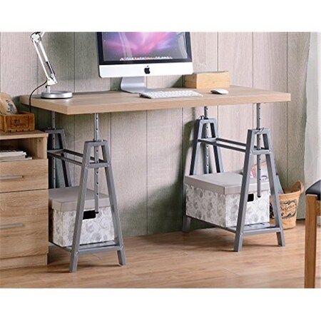 American Furniture Classics Adjustable Height Writing Desk with Sturdy Metal Base AM16178